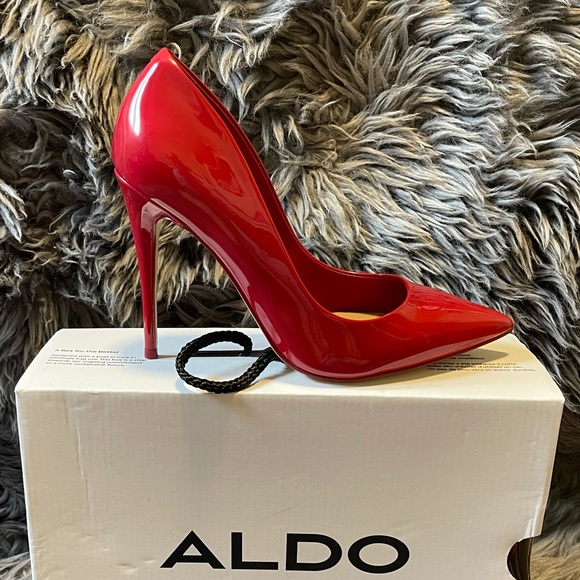 Aldo Stessy Patent Red High Heel Pumps - Picture 1 of 11